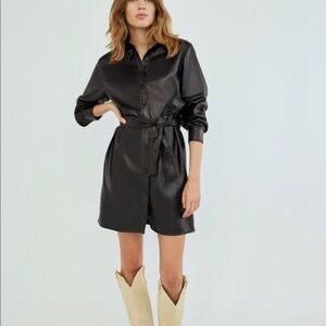Wilfred Caroline Vegan Leather Shirt Dress